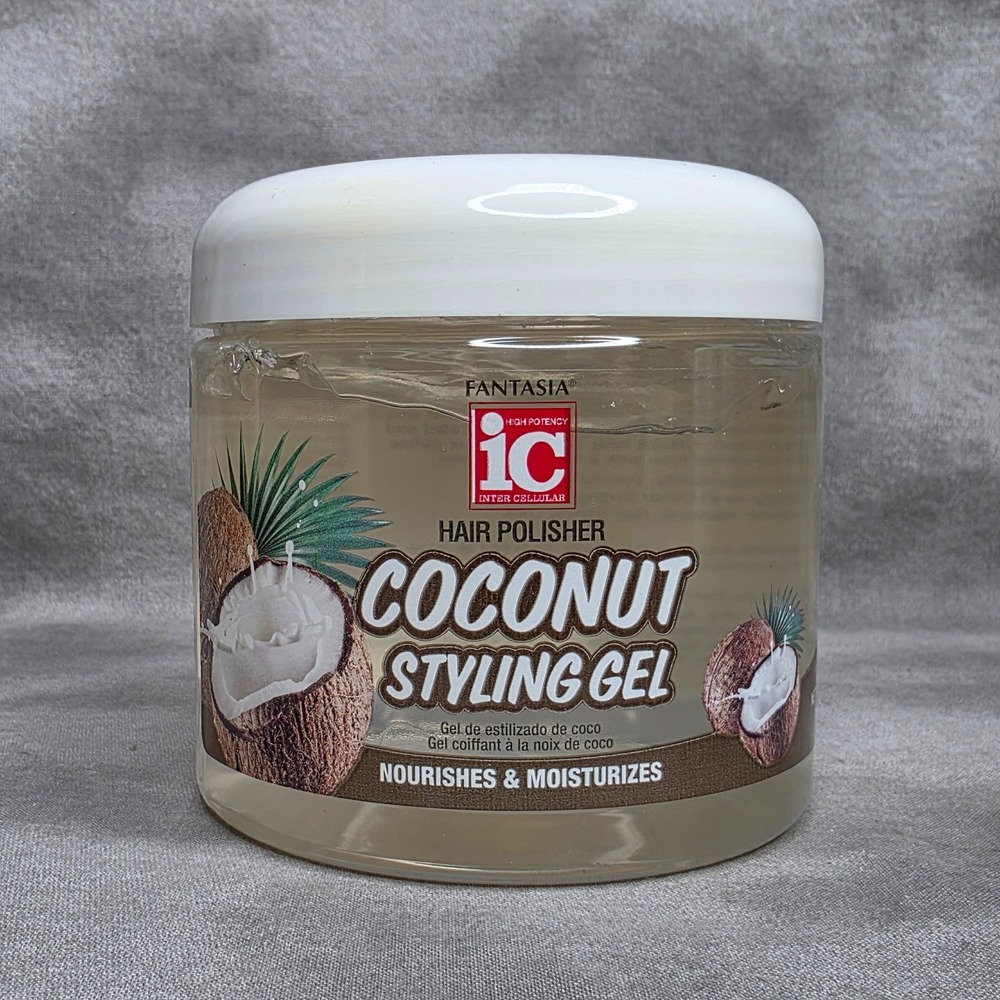 Fantasia IC Hair Polisher Coconut Styling Gel w/Pure Coconut Oil 16 oz